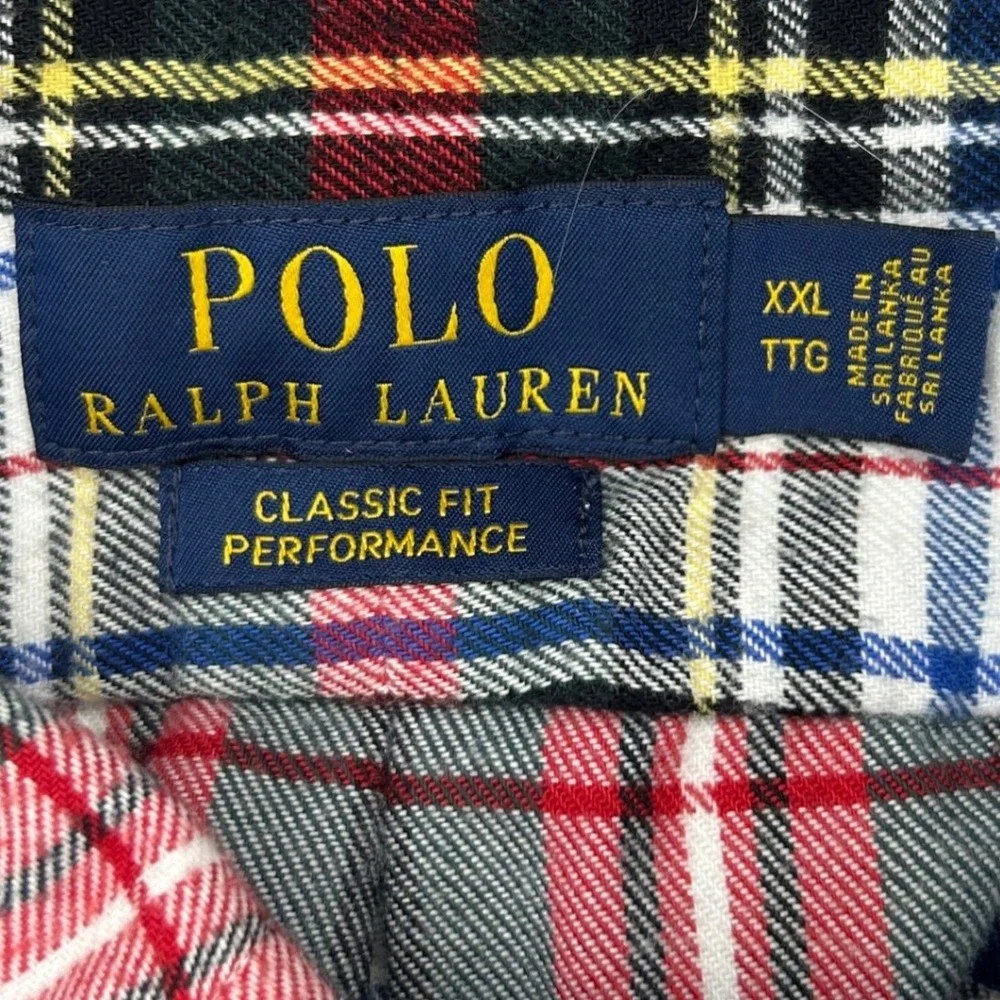 Polo Ralph Lauren Button Down XXL Mens Multi Color Plaid Flannel Performance